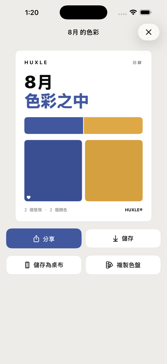 Huxle 一個回合結束後的回顧，列出每位隊友的發現與分數。